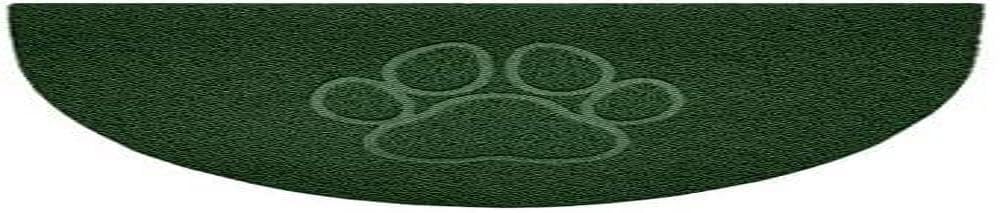Nicoman Embossed Halfmoon Half Circle Door Mat Dirt-Trapper Jet-Washable Doormat 70x44cm (Green, PAW Shape) - Use on Carpet ONLY