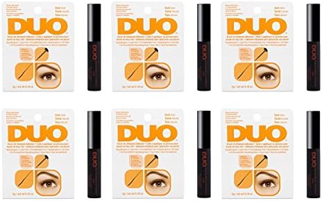 (VALUE PACK OF 6) DUO BRUSH ON STRIP EYELASH ADHESIVE - DARK