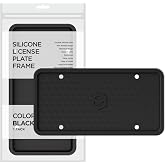 Rightcar Solutions Silicone License Plate Frame, Black (1 Pack) | Rust Proof, Rattle Proof, Weather Proof and Paint Safe License Plate Cover. Fits Standard 12'' x 6'' US Plates.