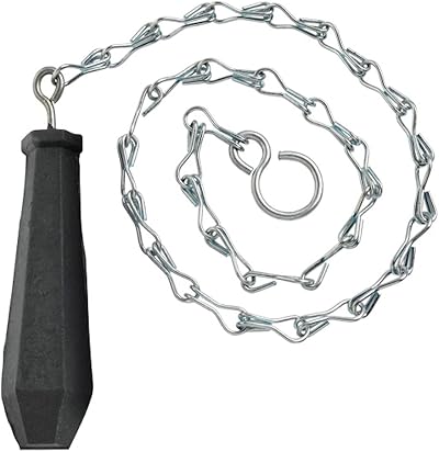 Merriway BH01761 High Level WC Toilet Cistern Chain Pull 12 Inch Black Handle