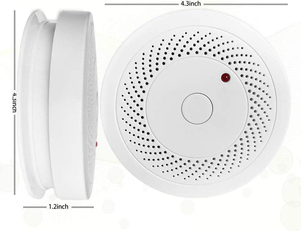 4 Pack Battery Operated Smoke Detector & Fire Alarm with Photoelectric Sensor, Easy to Install with Test Button - - 