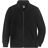 Spring&Gege Boys Full Zip Fleece Hoodless Hoodies Mock Neck Sweatshirts Kids Zip Up Jackets