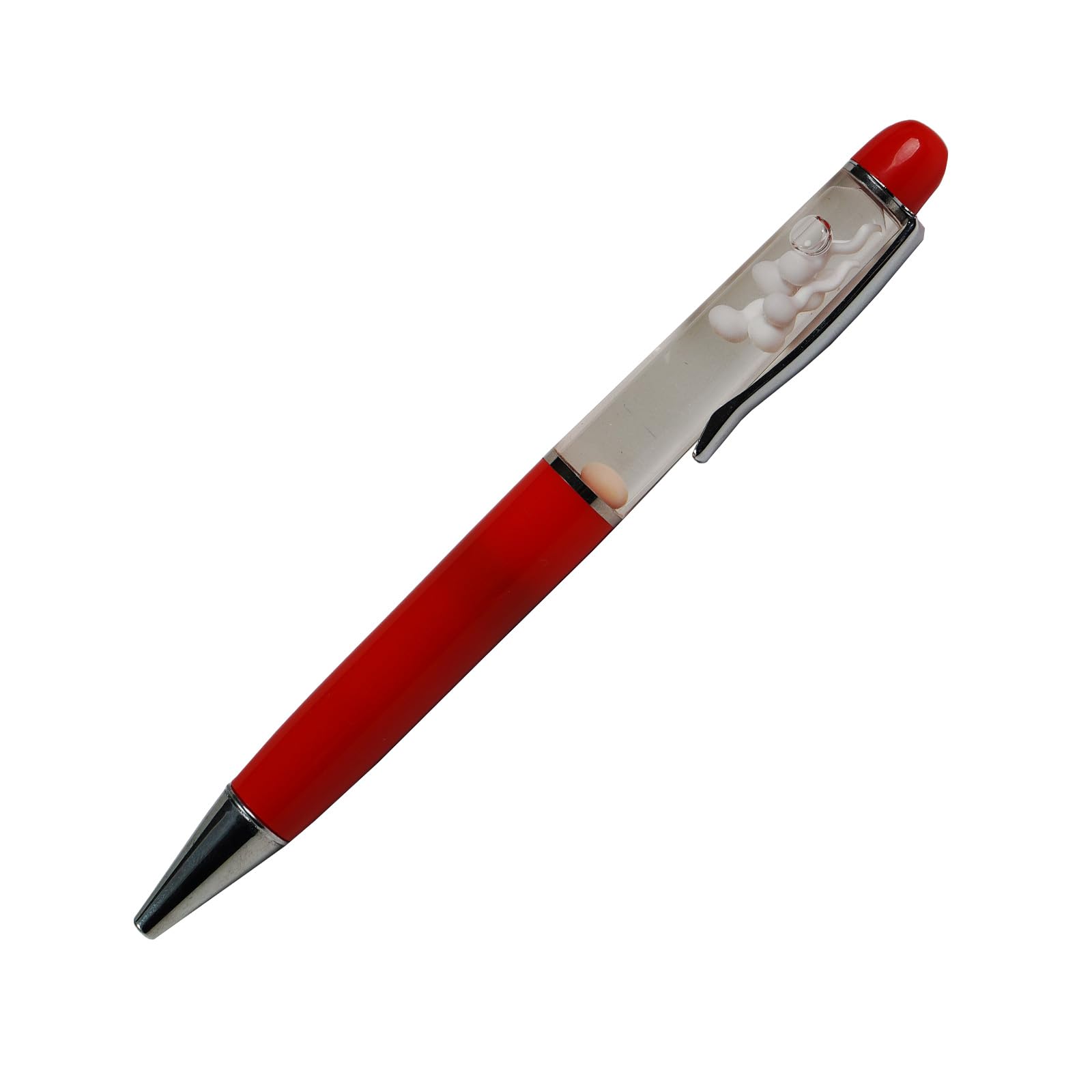 Sikyby Egg Sperm Pen 3D Floater Floating Will Be Moved Funny Pens For Adults Him Her Unique Gift Boy Girl Friend Women Wife Husband (Red)
