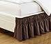 Grand Linen Wrap Around Dark Brown Ruffled Elastic Solid Bed Skirt Fits Both Queen, King and Cal King Size Bedding High Thread Count 14 inch Fall Microfiber Dust Ruffle, Silky Soft & Wrinkle Free.