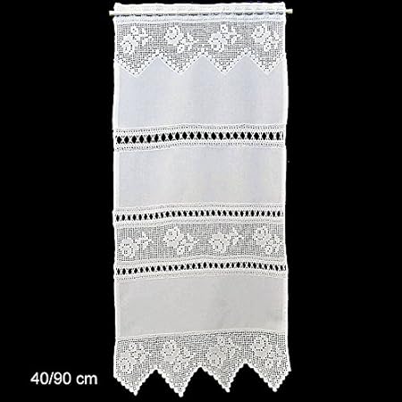 Fensterdeko Gardine Hossner | 90x40 cm H/B | weiß | 100 % Leinen