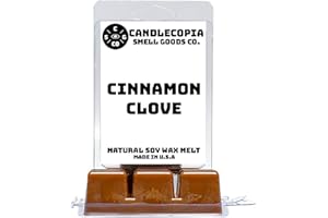 Candlecopia Cinnamon Clove Strongly Scented Hand Poured Vegan Wax Melts, 12 Scented Wax Cubes, 6.4 Ounces in 2 x 6-Packs