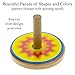 Wooden Spinning Top For Kids. Set of 2 Spin Tops + 16 Colorful Rings. Spins 1-2 Minutes. Fun Gift for Children 2 3 4 5 6 Years Old, Boys + Girls. For Toddler Motoric Skills. Perpetual Motion. Under 10