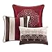 Madison Park Comforter Faux Silk-Traditional Luxurious Jacquard Design All Season Set, Matching Bed Skirt, Decorative Pillows, King(104
