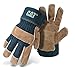 Caterpillar CAT013200L Premium Split Leather Palm Glove, Brown & Black Leather Work Glove, size Large.
