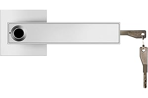 GEZICHTA Fingerprint Door Lock, Smart Biometric Lock Safe Handle Keyless Entry Door Locks Electronic Lever Door Lock for Family Residence Apartment Office Private Door(Silver), free size