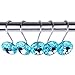 Adwaita Decorative Shower Curtain Hooks, Acrylic Crystal Rhinestones, Set of 12 (Blue)