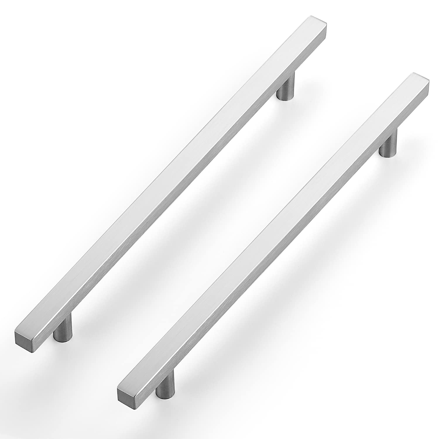 Photo 1 of Ravinte Brushed Nickel Cabinet Handles 5 Pack 8-4/5 inch Satin Nickel Square Cabinet Pulls Silver Hardware for Kitchen Cabinets 11-3/10 inch Overall Length Stainless Steel Drawer Pulls
