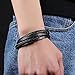 OSTAN Mens Genuine Leather Bracelet Stainless Steel Mens Bracelet Braided Wristband - (8.27)