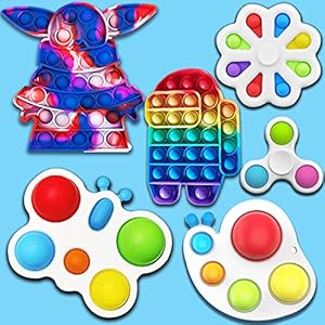 Simple Dimple Sensory Fidget Toys Set, Simple Dimple Pack Push Bubble Dimple Toy Silicone Fidget Toy Cheap Fidget Pack…