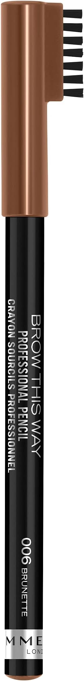Rimmel Brow This Way Pencil 006 Brunette 1.4g with Built‑In Brush