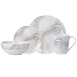 Safdie & Co. Electric Marble 16 Piece Dinnerware