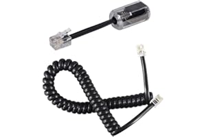 YIENFBEV Telephone Handset Cord Detangler 1 Set, 1 Pack 360 Degree Rotating/Anti-Tangle Landline Cable and 1 Pack Telephone Handset Cord 7.5 Foot Uncoiled (1.2 Foot Coiled)
