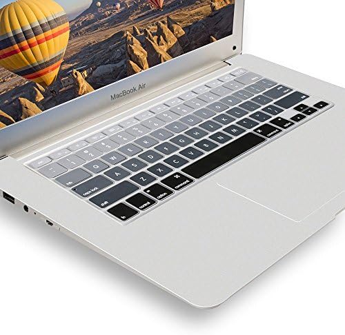 Keyboard Protector - USAcases Ultra Thin Silicone Ombre Color Keyboard Skin Cover For MacBook Air 13" and MacBook Pro 13" 15" 17" (with or without Retina Display) iMac (Ombre Black)