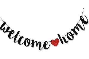 Welcome Home Banner Decorations, Welcome Home Sign Door Banners Hanging Garland for Family Party Decors Homecoming