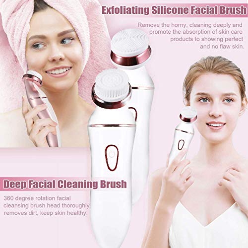 Women Facial Shaver Kit Remover,4 In 1Cordless Lady Electric Epilator