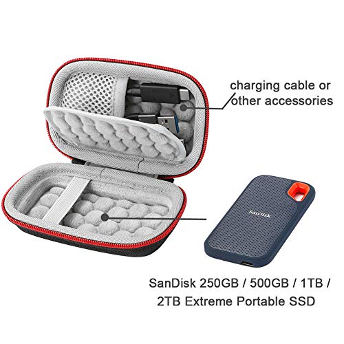 Fruzelg Oyhomop Hard Case for SanDisk 250GB / 500GB / 1TB / 2TB Extreme Portable SSD SDSSDE60, Carrying Storage Bag - not fit for SanDisk Extreme PRO SSD