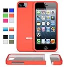 KHOMO ® Orange Slider "Dock Friendly" Case with Rubberized texture for Apple iPhone 5 / 5s