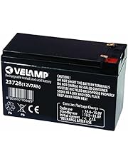 Velamp 23728 Batteria Ricaricabile Piombo, Attacchi Faston, 12 V, 7 Ah, Nero