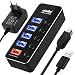 atolla USB Hub, 4-Port USB 3.0 Data Hub+1 Smart USB Charging Port Aluminum Splitter with 5V/3A Power Adapter(US Standard) and Individual On Off Switches primary