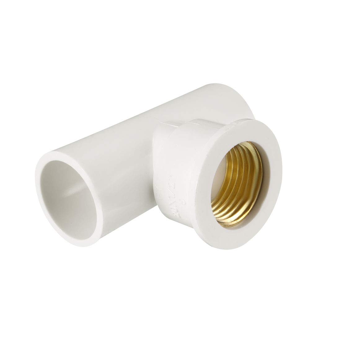 sourcing map 20mm x 1/2PT Female x 20mm Slip PVC Pipe Fitting Tee T-shaped 2 Pcs