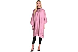 Betty Dain Reversi Reversible Coloring/Styling Cape, Two-Sided Cape, Black Side Has Chemical Proof Finish for Processing, Snap Closure at Neck, 50 x 60 Inches, Rose