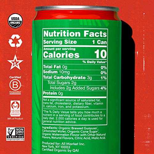 Organic Clean Energy Drink by RUNA, Watermelon Focus Refreshing Tea
