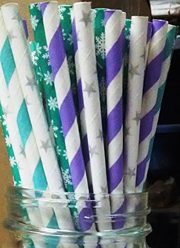 FROZEN Inspired, Vintage Paper Drinking Straws- 100 COUNT - Twilight Parties