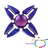 MNtech New Cool Four Spinner Fidget Aluminum Finger Stress Hand Desk Toy EDC ADHD Autism (Purpel)