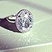 UMODE 18K White Gold Plated Jewelry 6 Carat Oval Shaped Stunning Cubic Zirconia CZ Halo Engagement Wedding Ring for Women 8
