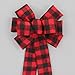 Red Black Flannel Buffalo Plaid Handcrafted Christmas Wreath Bow