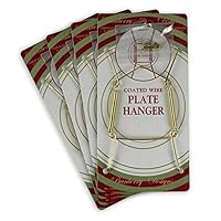 Banberry Designs Brass Vinyl Coated Plate Hanger 5 to 7 Inch Plates - Set of 4 - Includes Hook and Nail for Hanging