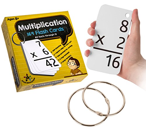 Star EducationTM Multiplication Flash Cards, 0-12 (All Facts-169 Cards) With 2 Rings