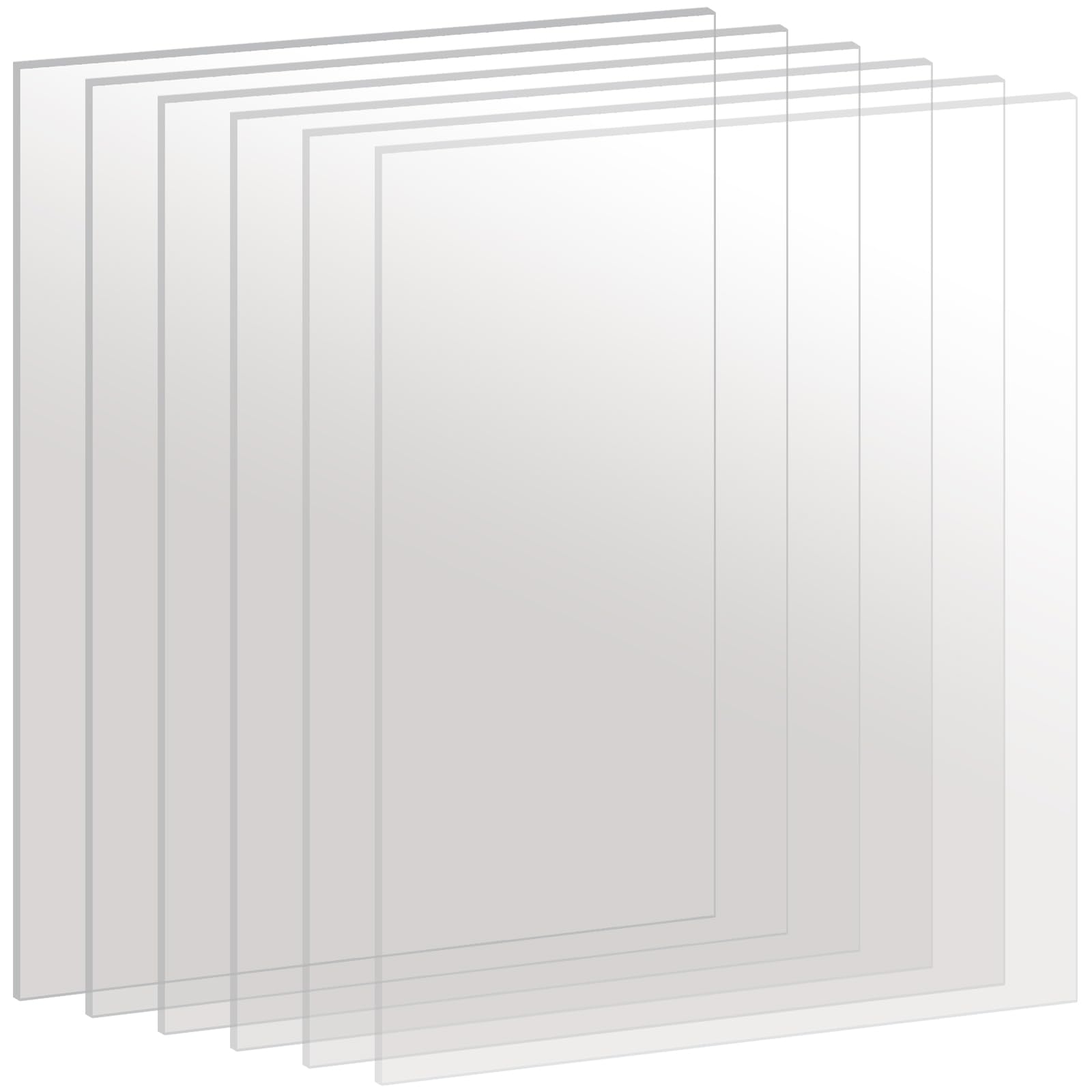 FUNSUEI 6 PCS A3 Clear Acrylic Sheet 2mm Thick, Transparent 42 x 29cm Plastic Acrylic Board for Painting, Display Projects, DIY Craft