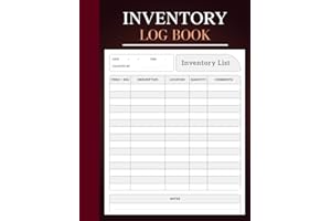 Inventory Log Book: Simple Inventory Tracker For Small Business And Home, Stock Record Organizer Logbook, 120 Pages, Large Si