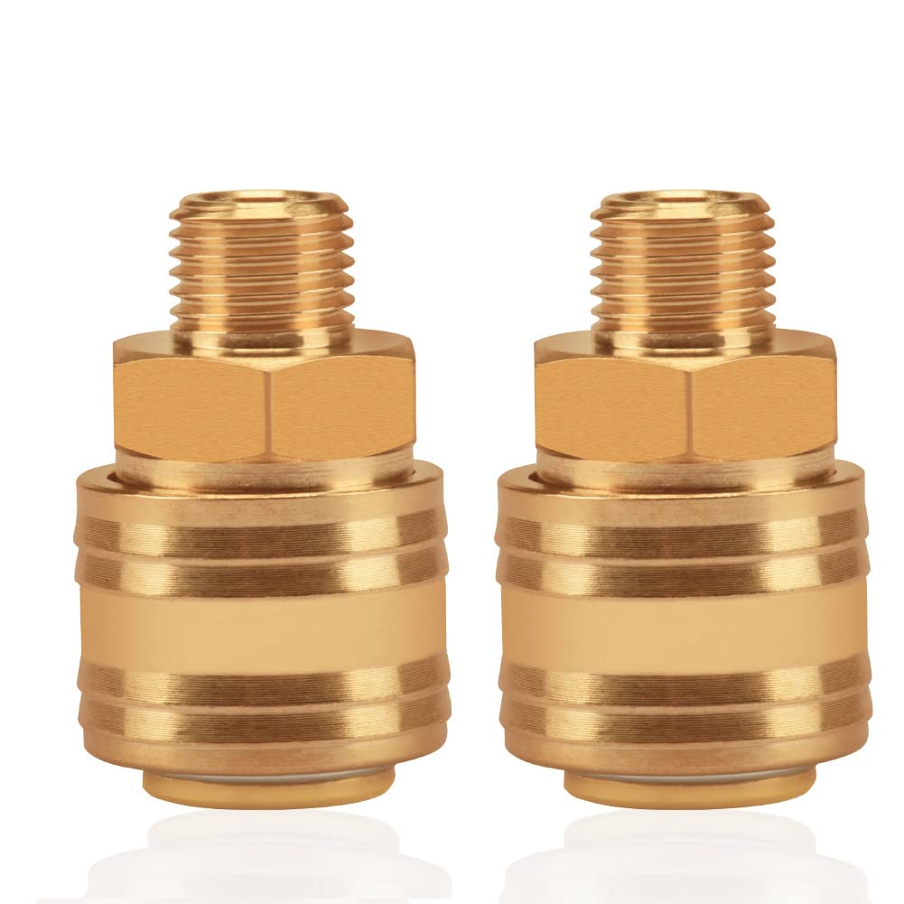 2stk Air Line Connectors 1/4" BSP Euro Airline Hose Compressor Fittings Air Coupler and Plug Kit Couplings Connector Male — image 1