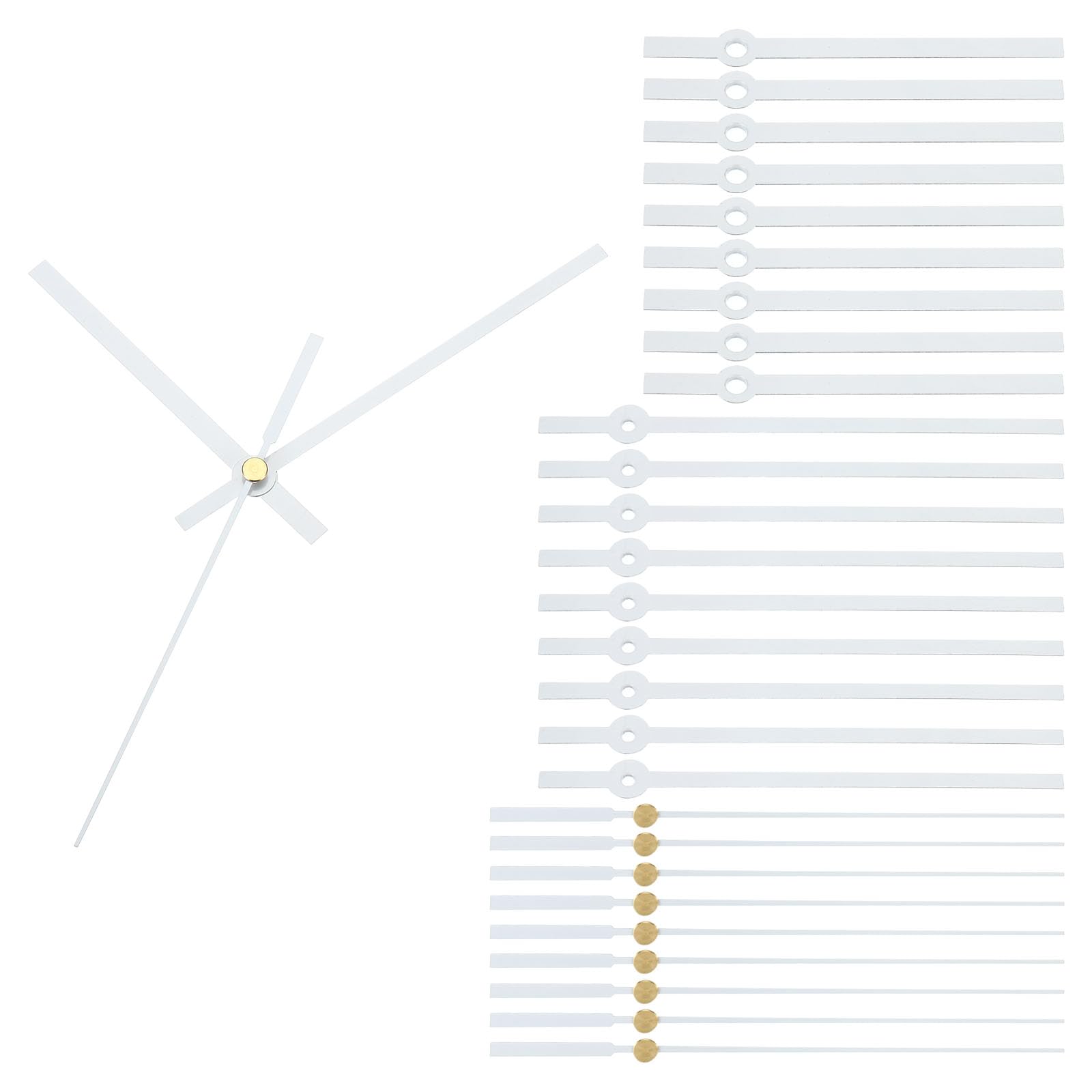 Photo 1 of PATIKIL Replacement Clock Hands Kit, 10 Set Replacement Clock Hands Kits Clock Mechanism Movement Aluminum Wall Clock Hands Parts Replacement for Wall Clock Repair DIY, White, A07