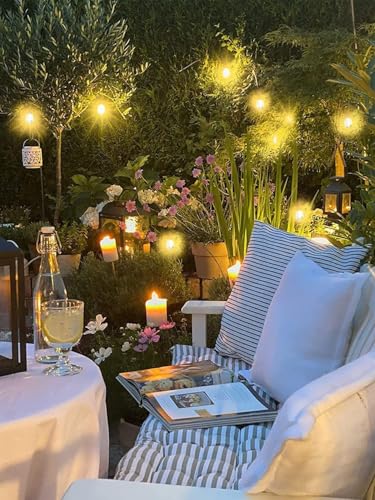 GlobaLink Outdoor String Lights, E14 S14 LED Garden, IP65 Waterproof Festoon Outdoor Lights 2700k 30+2(Spare) Bulbs for Outside Patio Terrace Yard Wedding Party Decor- Connectable