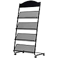 GENMO Floor-Standing Magazine Rack Information Rack Storage Rack Newspaper Rack Display Rack Manual Book Rack Single Page Simple Iron (Black)
