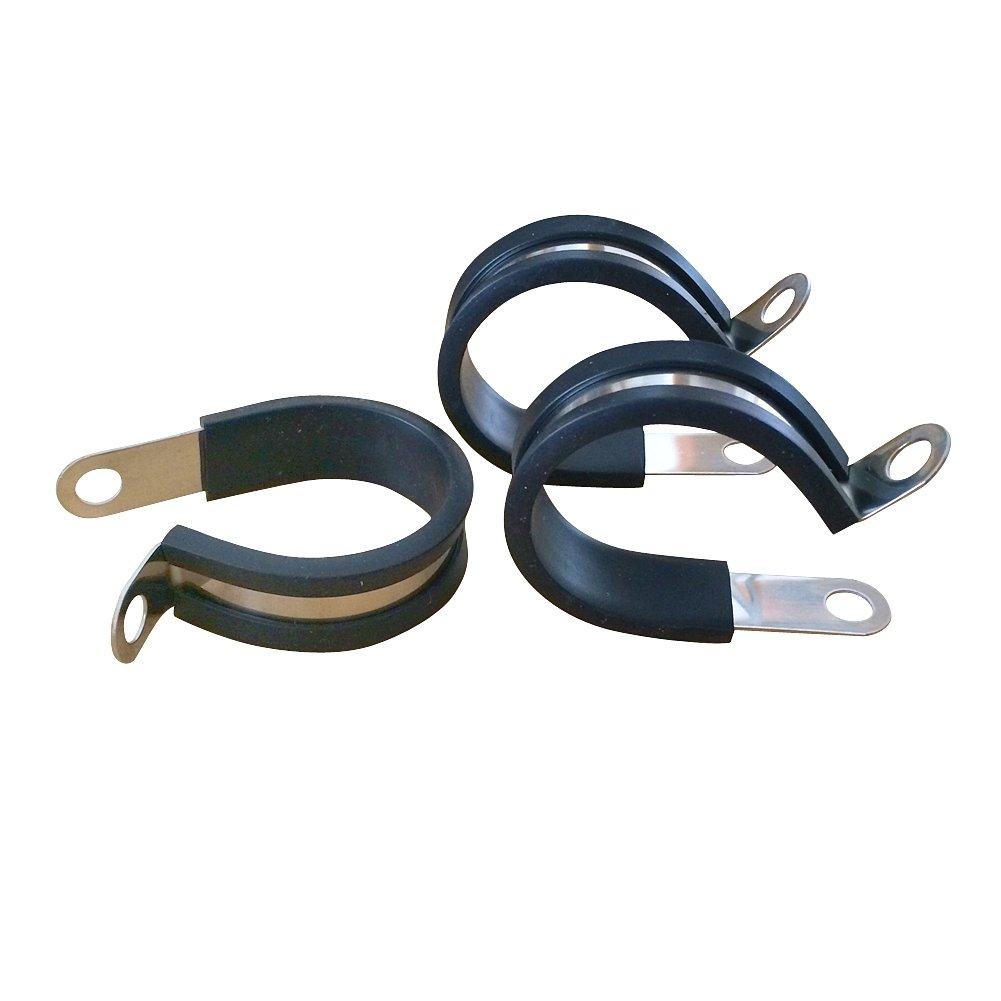 20 Pack Stainless Steel Insulated Clamp 3/4 Inch Rubber Cushioned Cable
