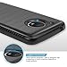 TJS Phone Case for Motorola Moto E4 Plus, Dual Layer Hybrid Shock Absorption Case Carbon Fiber Metallic Brush Finish Back Hard TPU Inner Layer (Black)