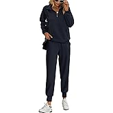 PRETTYGARDEN Long Sleeve Half Zip Sweatsuits Women 2 Piece Outfit Spring Casual Sweatshirt Sweatpants Lounge Set Tracksuit