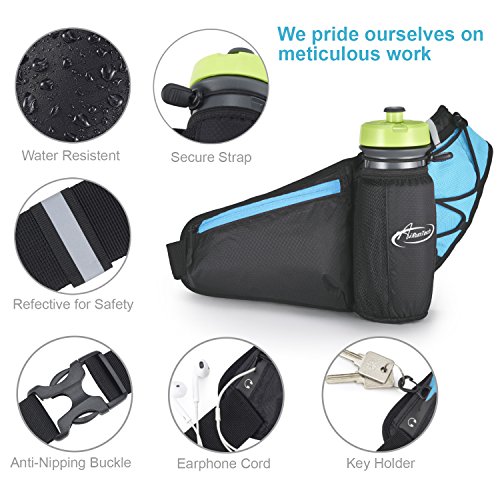 Hydration Running Belt by AIHOLES - Holds all iPhones Plus Accessories - with Expandable Water Bottle holder - Fits Large Water Bottle (Bottle Not Included) - Thumbnail 4