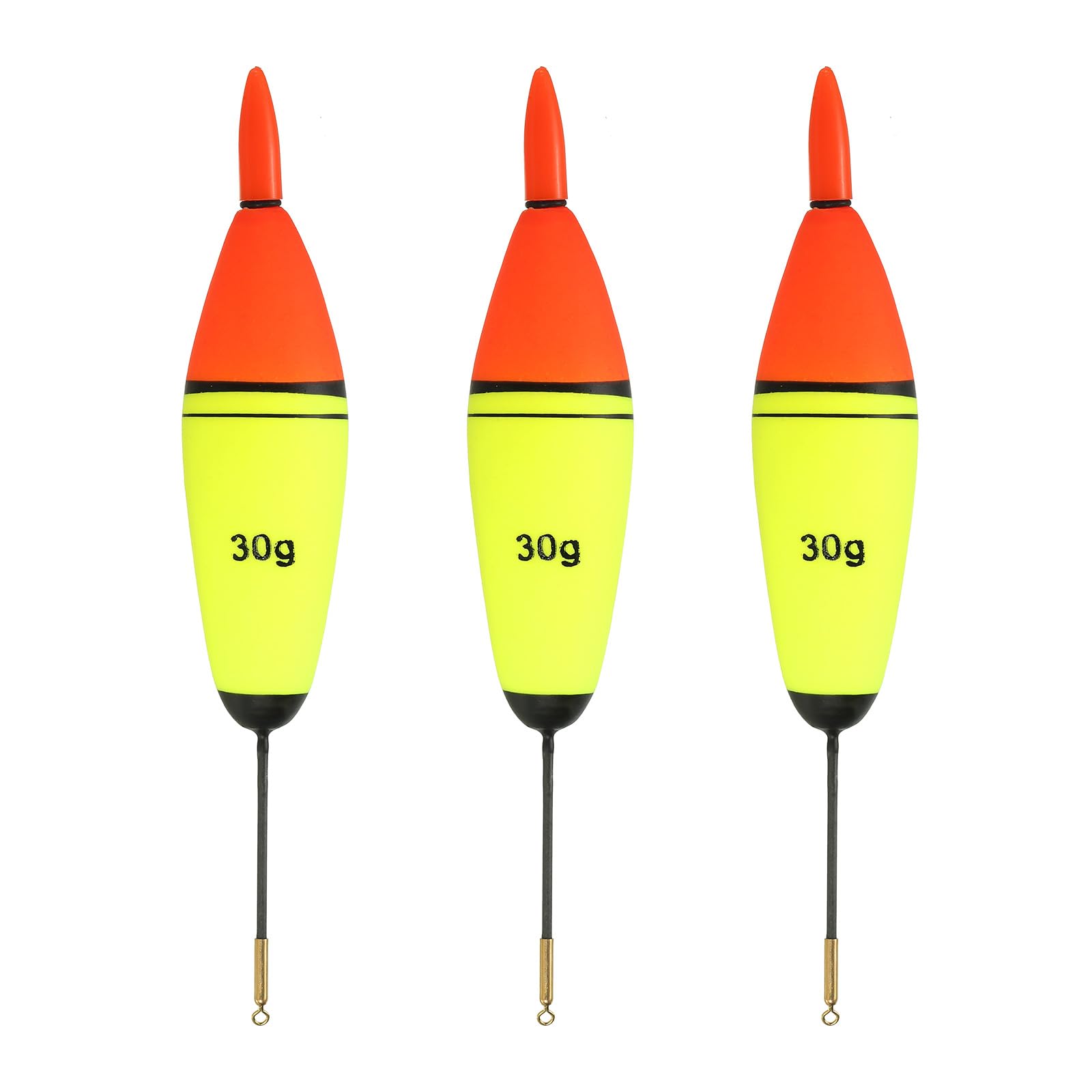 PATIKIL 0.7oz Lighted Fishing Slip Bobbers, 3 Pack EVA Light Up in Red Fishing Float for Night Fishing