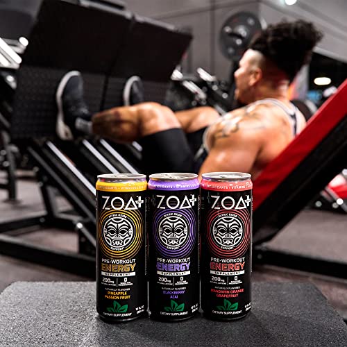 ZOA+ Plus PreWorkout Drink Mandarin Orange Grapefruit 12 Fl Oz
