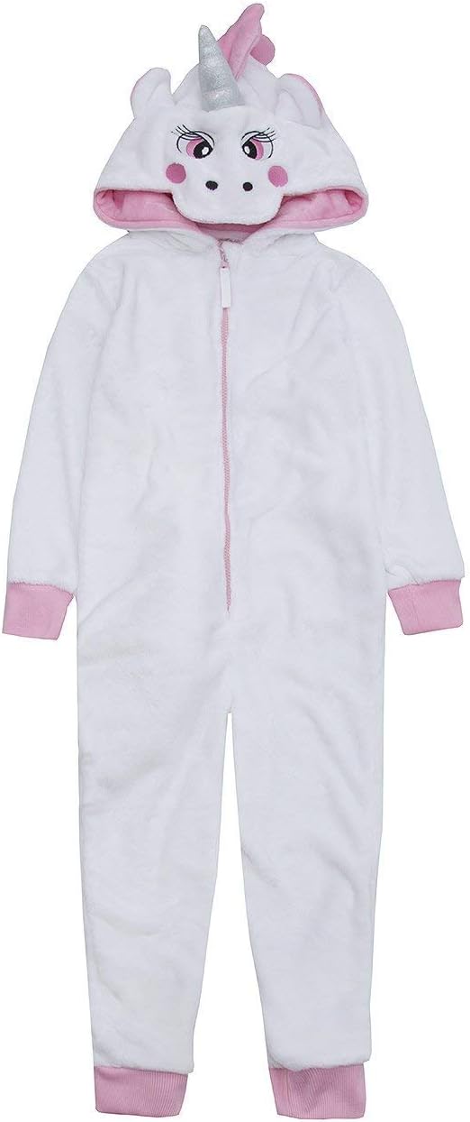 Girls Unicorn Hooded All in One Pyjama Sleepsuit Dress Up Night Wear โฆ